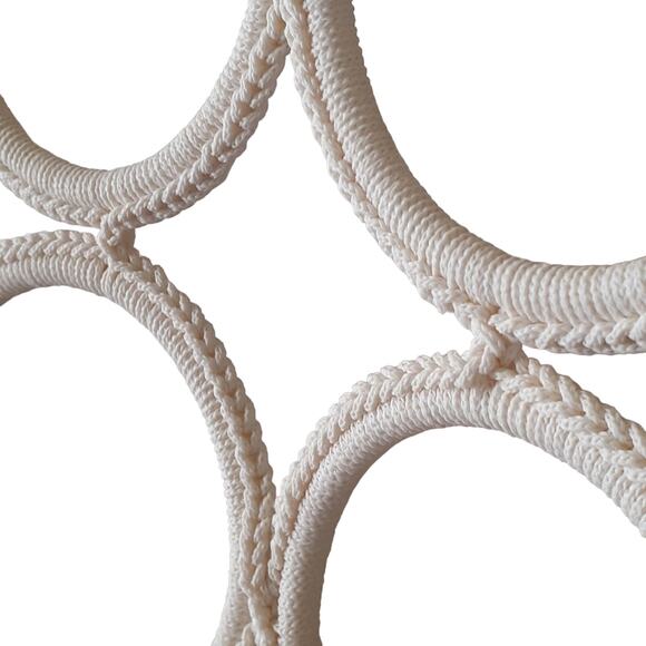 3' Foot Hanging Door Storage Hanger Macrame Closet Scarf Organizer IVORY Glam - Picture 3 of 6